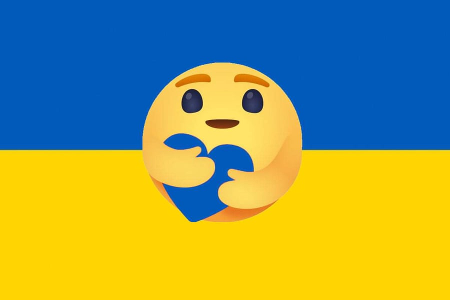 [Grafika: niebiesko-żółta flaga Ukrainy + buźka "Trzymaj się"]